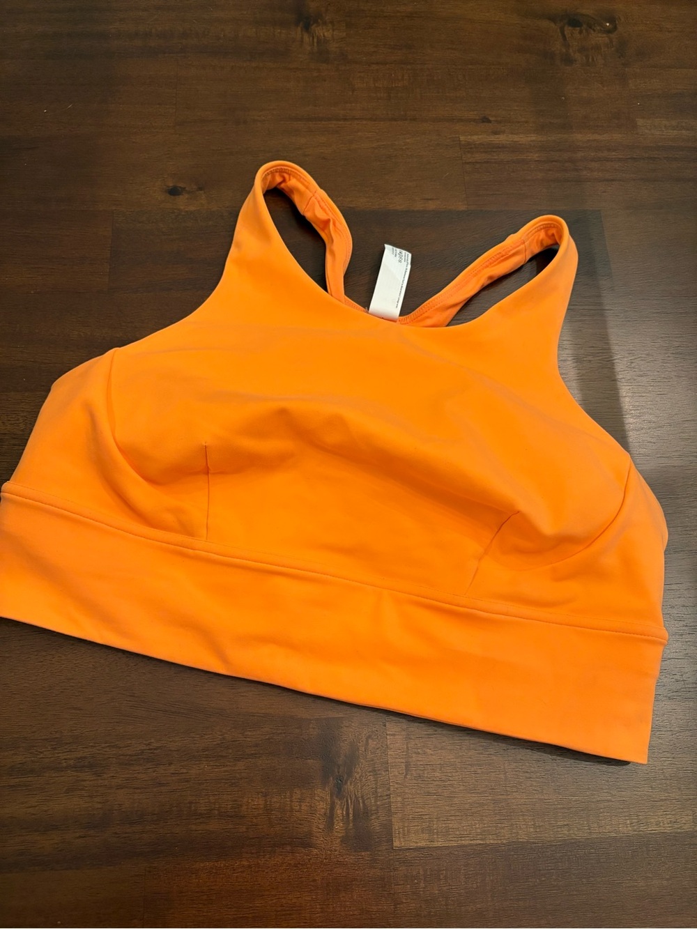 Lululemon Wunder Train Longline orange sports bra size 12